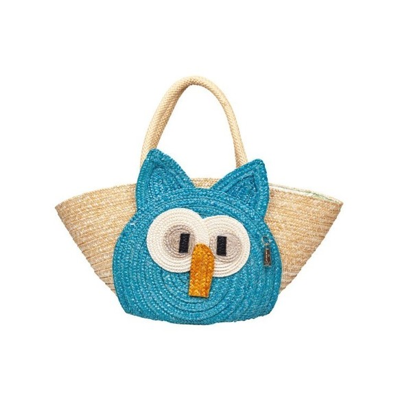 La Milanesa Natural/Turquoise Cioffi Handbag In Raffia - NWT - Picture 1 of 3